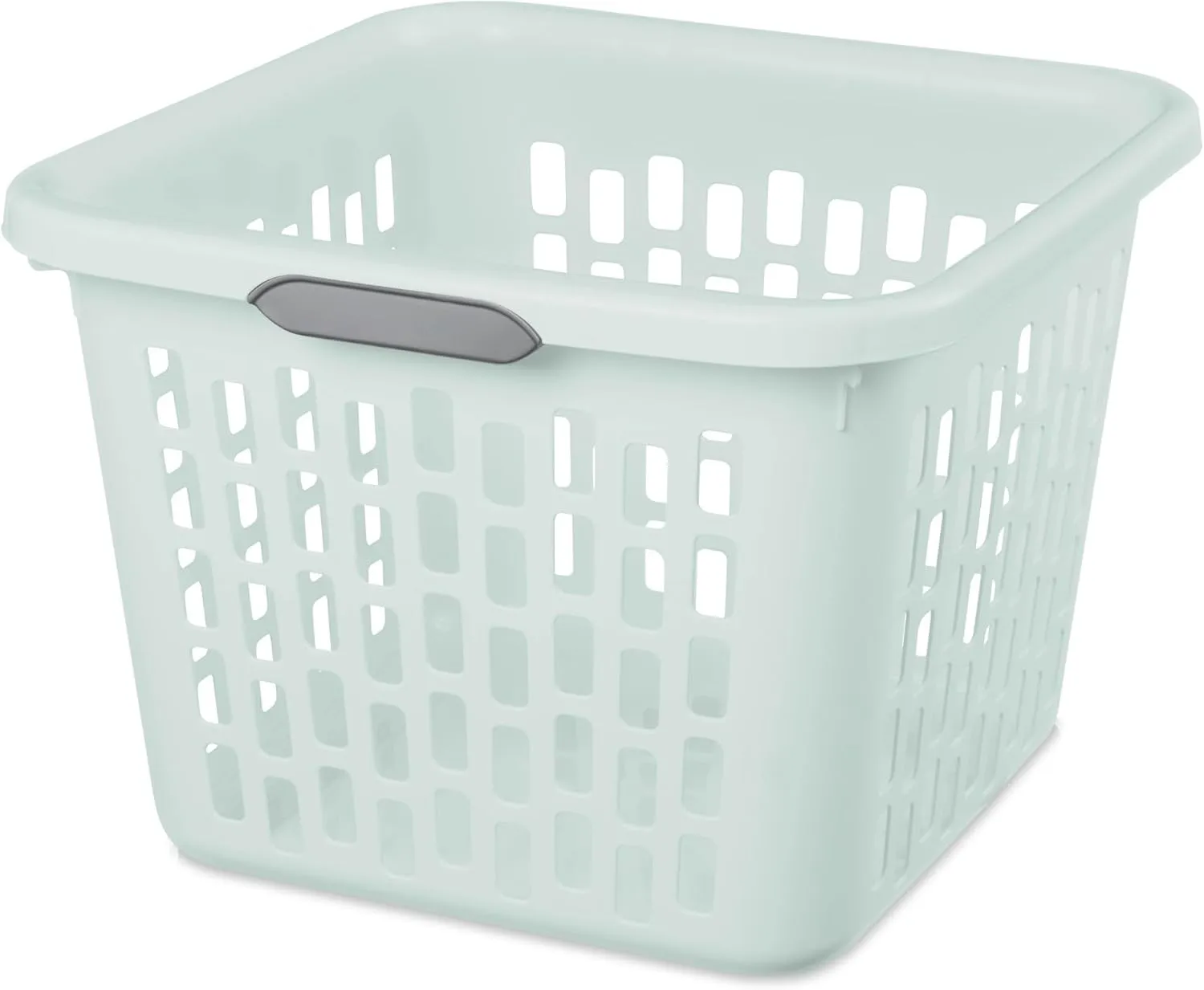 Sterilite Laundry Basket, Plastic Clothes Hamper, Large Square Bin with Comfort Grip Handles and Reinforced Rim, 1.5 Bushel Capacity, Mint, 6 Pack