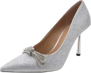 Steve Madden Womens Antoinette Glitter Faux Leather Pumps