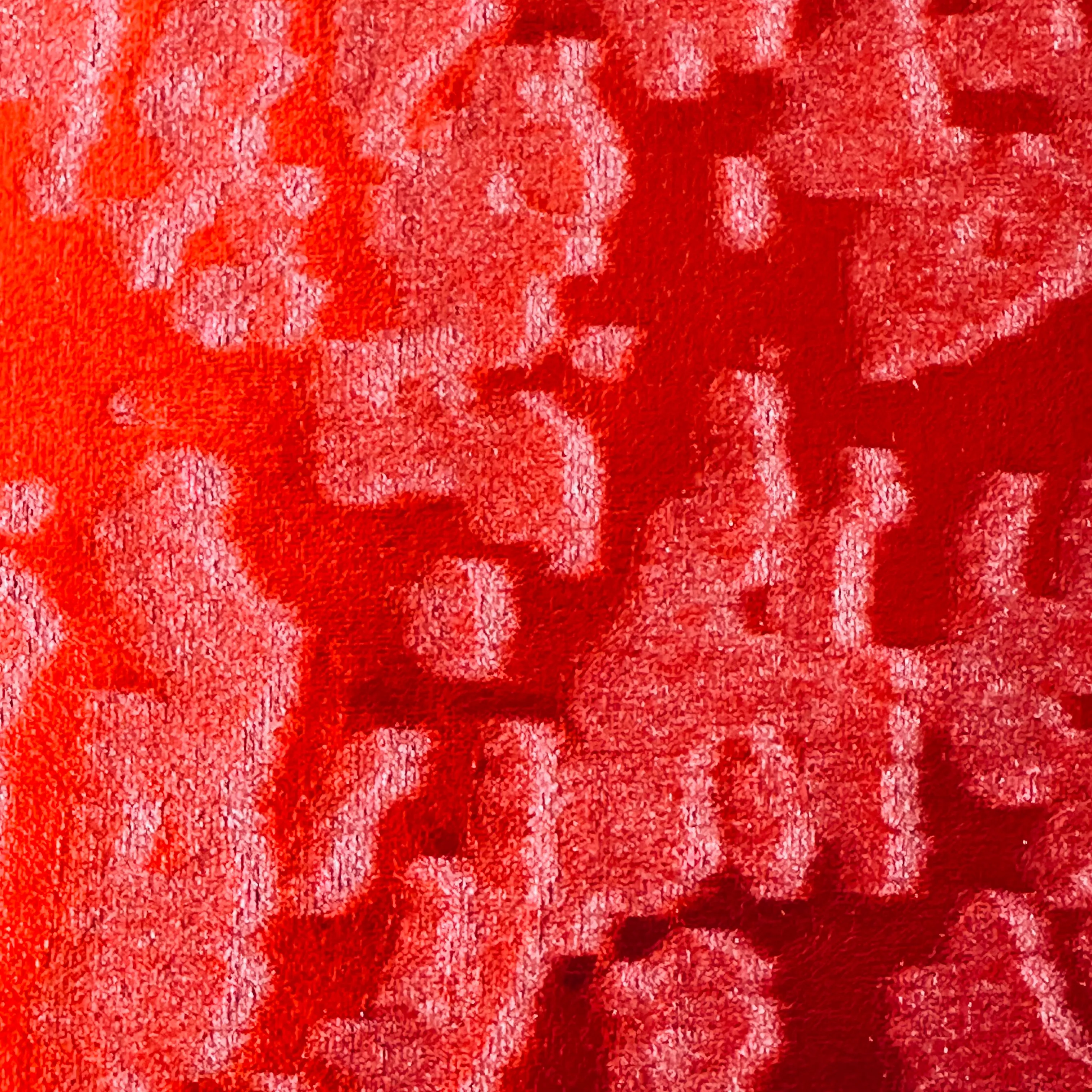 Stretchy Velvet Hologram Embossed Island  Print | Spandex palace