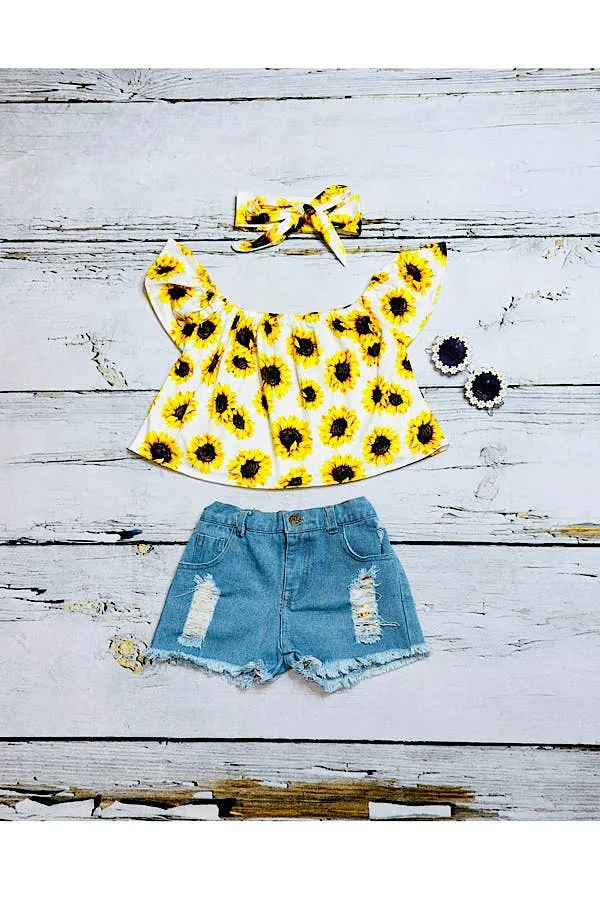 Sunflowers 3pc Short Set