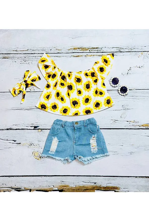 Sunflowers 3pc Short Set