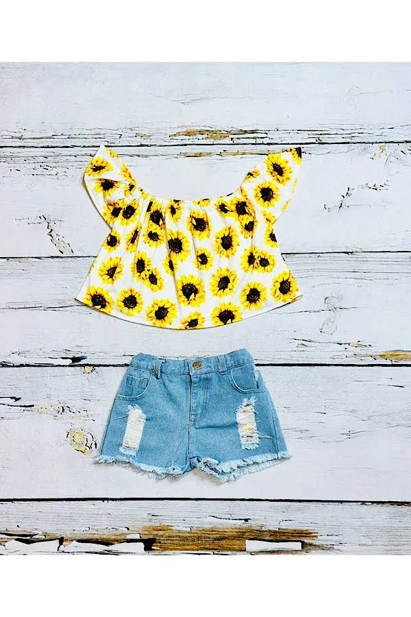 Sunflowers 3pc Short Set
