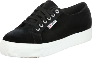 Superga Women's 2730-Velvetchenillew Trainers, Black Black 999, 8 US