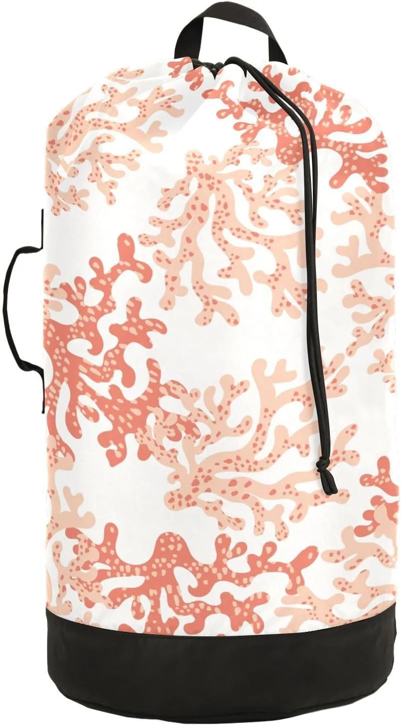 susiyo Beautiful Underwater Coral Reef Laundry Bag with Shoulder Straps Large Drawstring Laundry Bag for Dorm Apartment