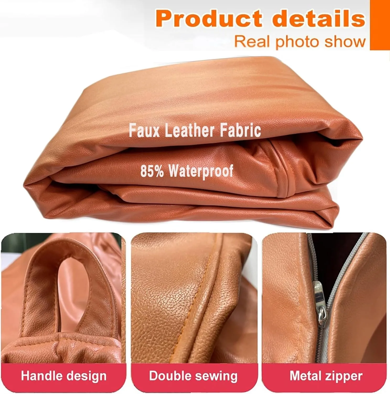 SXBCyan Big Luxury Sofa Pouf Cover Faux Leather Waterproof Lazy Bean Bag Chair No Filler Outdoor Beanbag Couch Puff (Color : Green, Size : 100CM)
