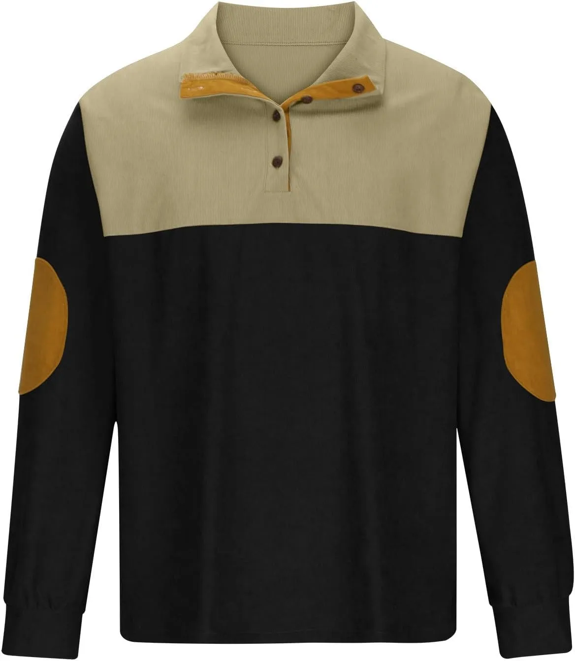 T Shirt for Mens Fall Winter Long Sleeve Neck Corduroy Tops Shirt Man 2025