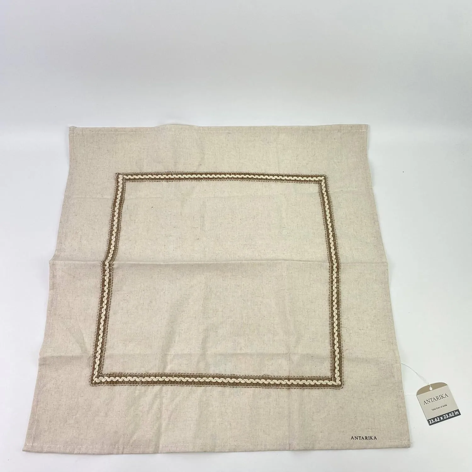 Table linen of textile,Home Light Natural Linen Tablecloth 52 x 52 Inch - 100% Pure Linen Classic Hemstitch Table Throw - Machine Washable Square Tablecloth for Spring, Mothers Day, Easter Decorations