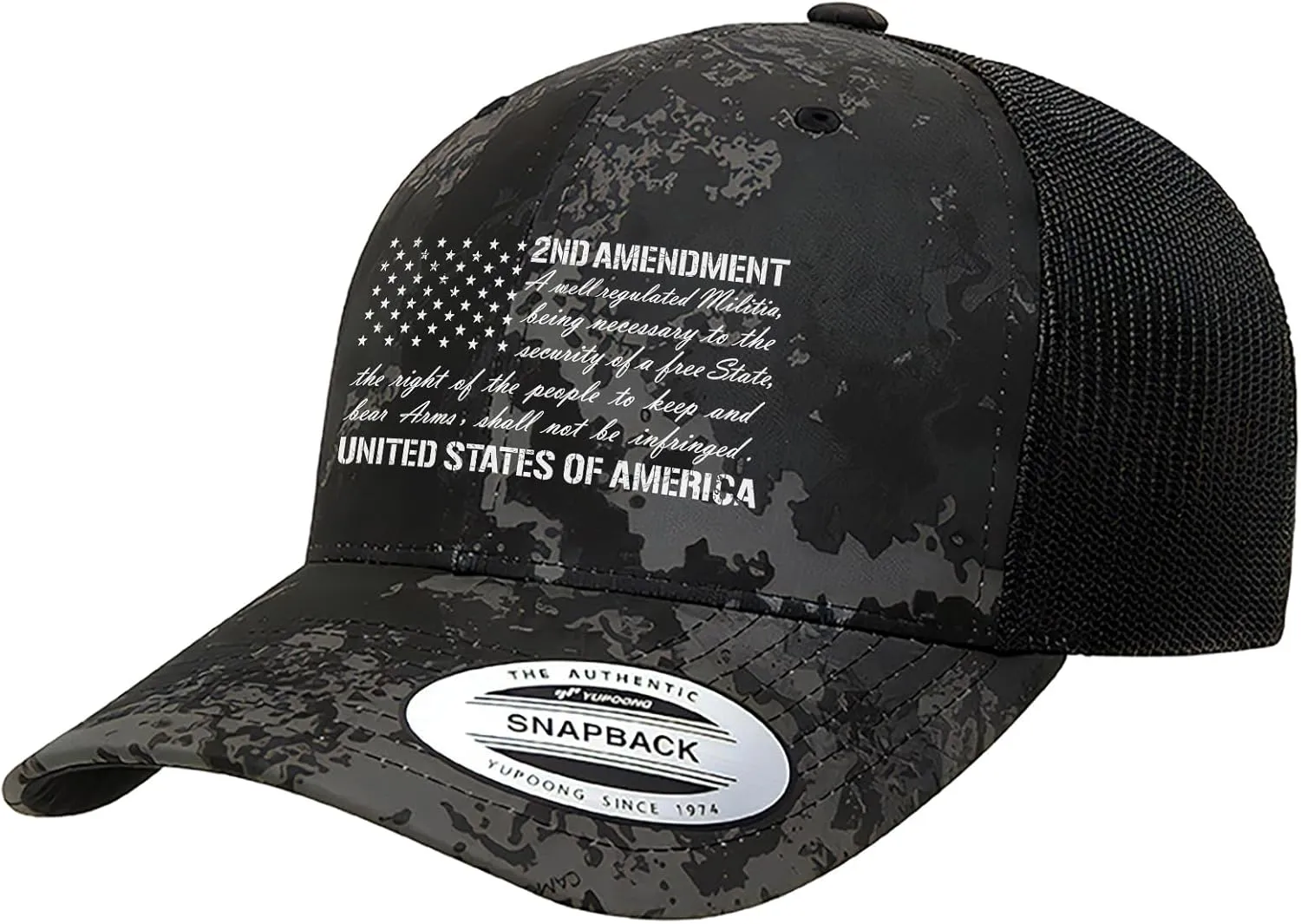 Tactical Pro Supply USA Camo American Flag Snapback Hat for Men and Women | Embossed Logo Patriotic Mens Trucker Hats