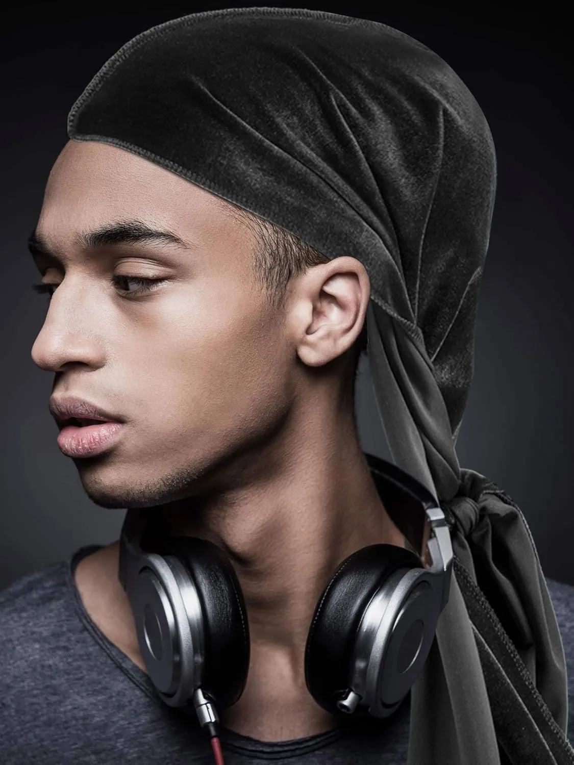 Tatuo 6 Pieces Velvet Durag for Men Stretchable Luxury Wave Cap with Long Tail and Wide Straps for Men Women