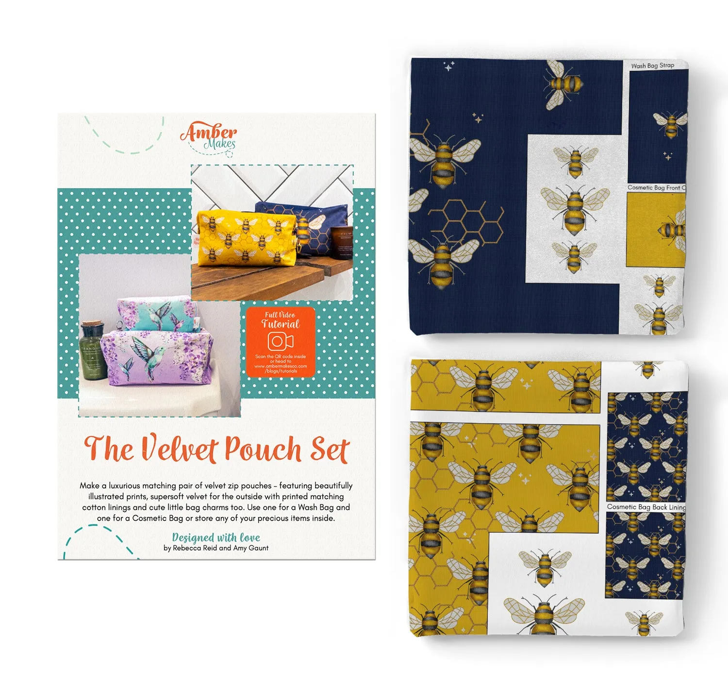 The Velvet Pouch Set - Busy Bees Sewing Kit