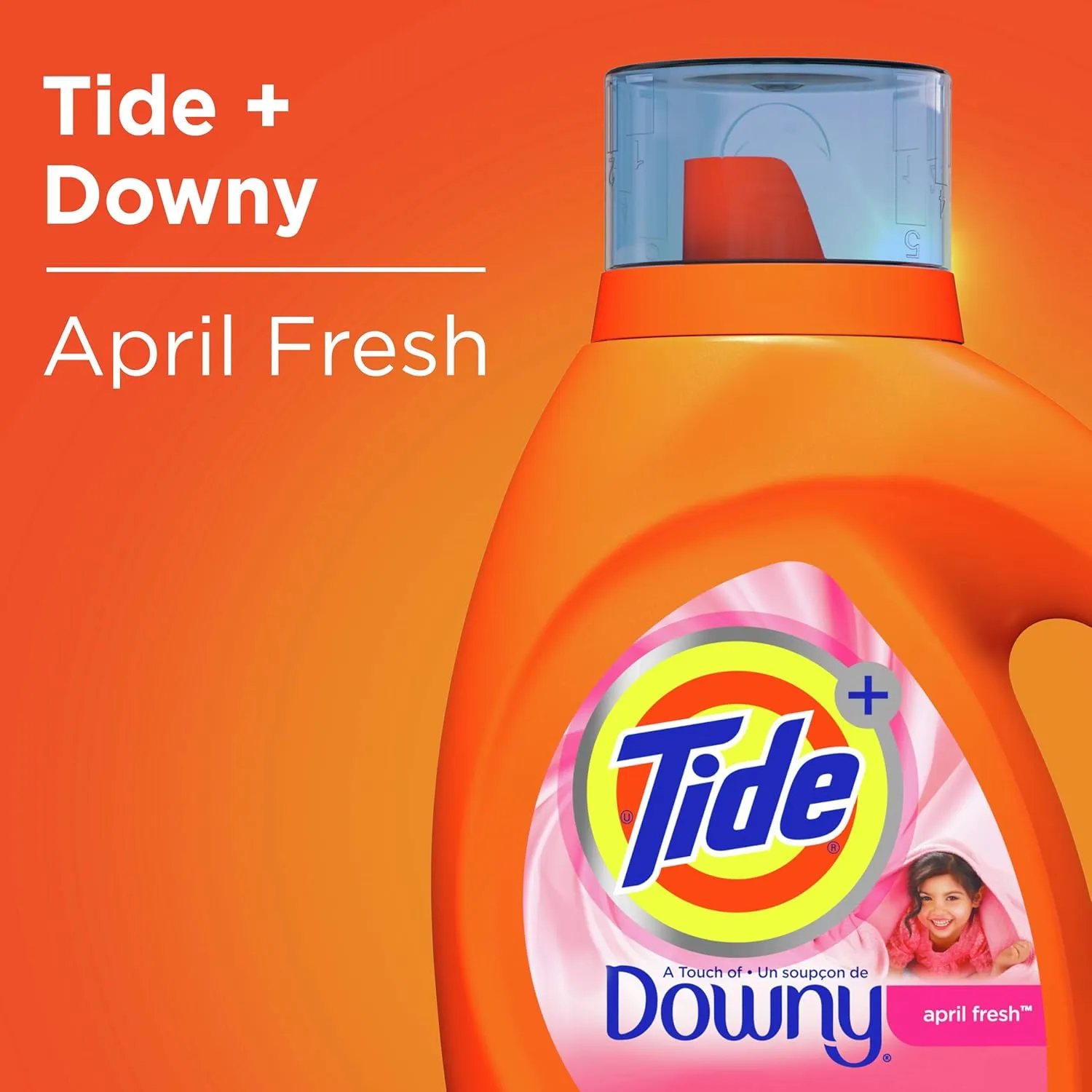 Tide Plus Downy Laundry Detergent Liquid Soap, April Fresh, 46 Fl Oz 29 Loads, 46 Fl Oz