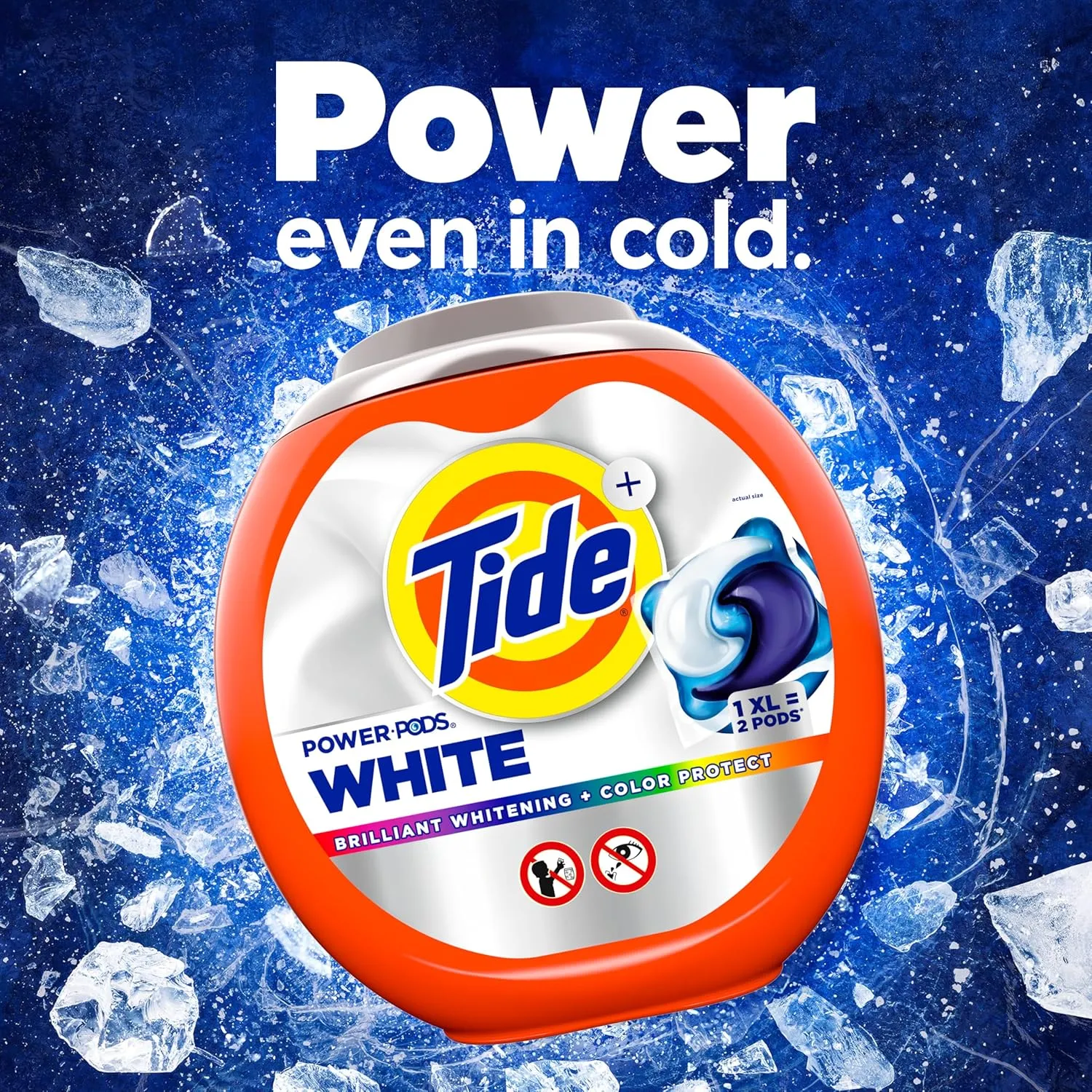Tide Power PODS Plus Ultra OXI White and Bright Laundry Detergent, Advanced Stain Removal and Whitening Power, 45 Count, Tide Pods Laundry Detergent, Laundry Pods Detergent