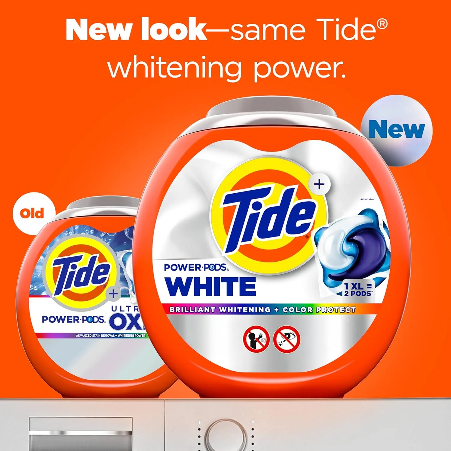 Tide Power PODS Plus Ultra OXI White and Bright Laundry Detergent, Advanced Stain Removal and Whitening Power, 45 Count, Tide Pods Laundry Detergent, Laundry Pods Detergent