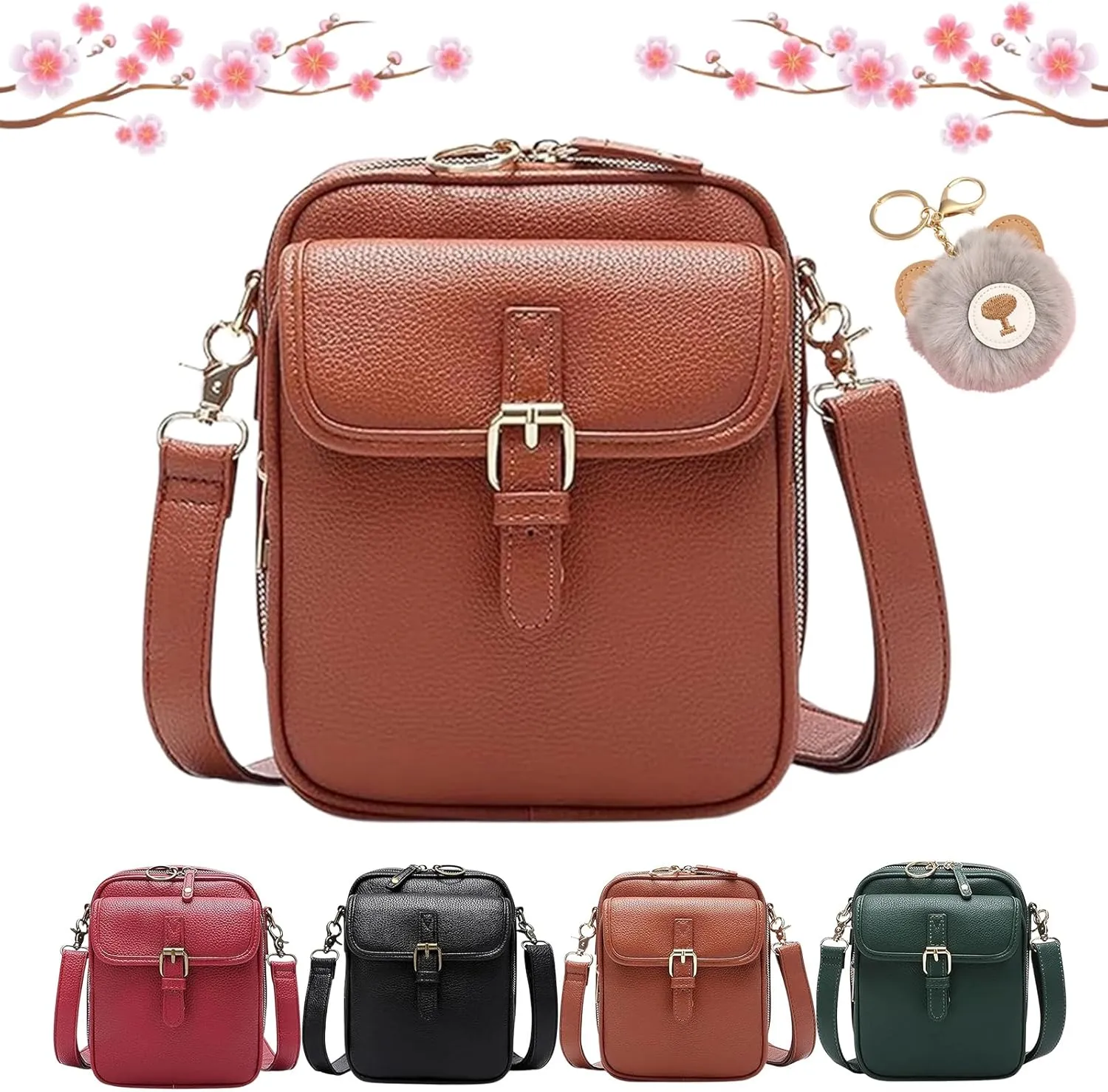 Tojoyride Crossbody Bag, Urvashi Crossbody Bag, Vintage Anti Theft Leather Shoulder Bag with 10 Card Slots