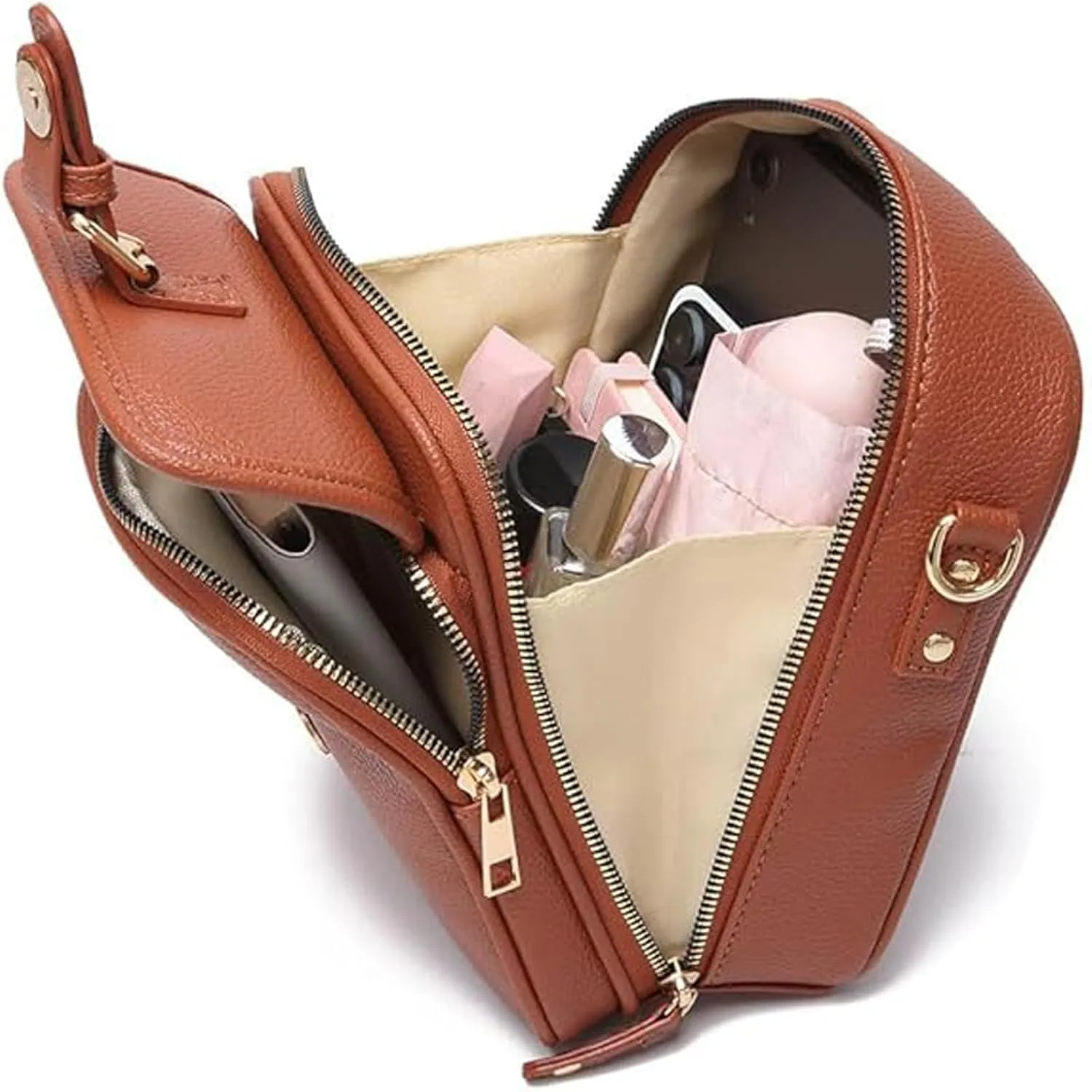 Tojoyride Crossbody Bag, Urvashi Crossbody Leather Bag, Upgraded Vintage Anti Theft Purse for Women