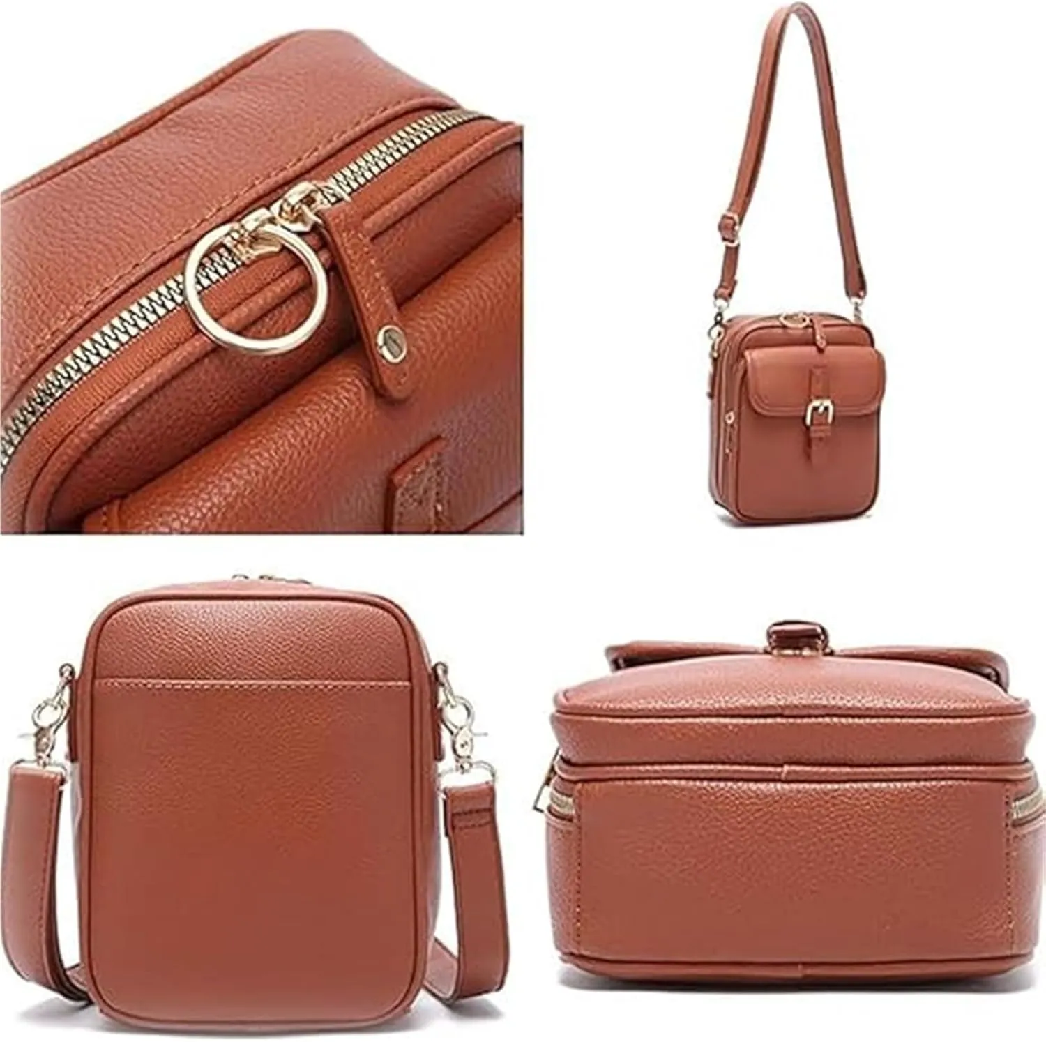 Tojoyride Crossbody Bag, Vintage Anti Theft Purse, Small Crossbody Bags for Women Adjustable Strap, 10 Card Slots