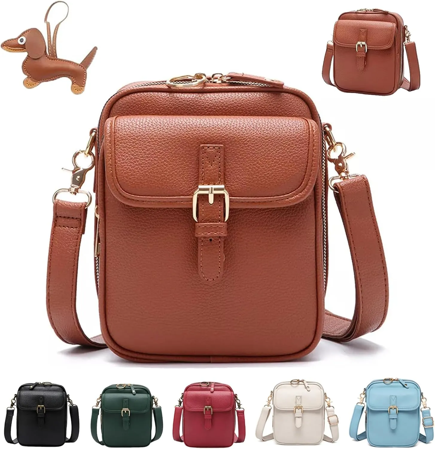 Tojoyride Crossbody Bag, Vintage Urvashi Crossbody Bag with 10 Card Slots, Women Shoulder Handbags with Anti-Theft Zipper