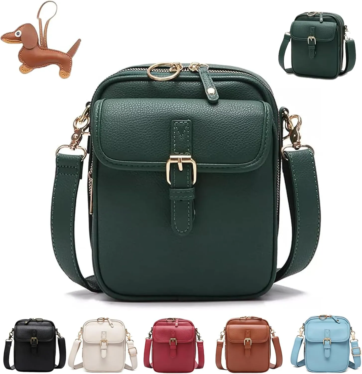 Tojoyride Crossbody Bag, Vintage Urvashi Crossbody Bag with 10 Card Slots, Women Shoulder Handbags with Anti-Theft Zipper