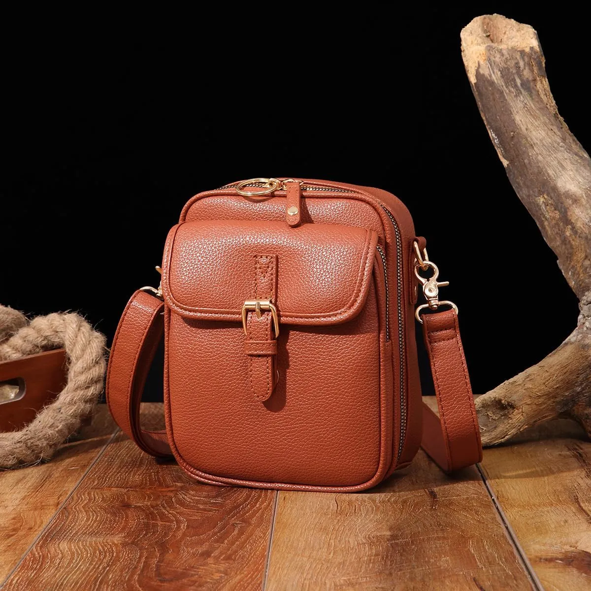 Tojoyride Crossbody Bag, Vintage Urvashi Crossbody Bag with 10 Card Slots, Women Shoulder Handbags with Anti-Theft Zipper