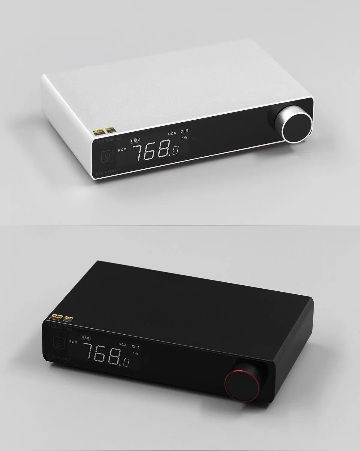 TOPPING E70 Velvet - High-Performance DAC with AK4499EX, Bluetooth 5.1 LDAC, Ultra-Low THD N, Selectable Output Levels, USB Support DSD512 & PCM768kHz, Coaxial/Optical Inputs (Black)