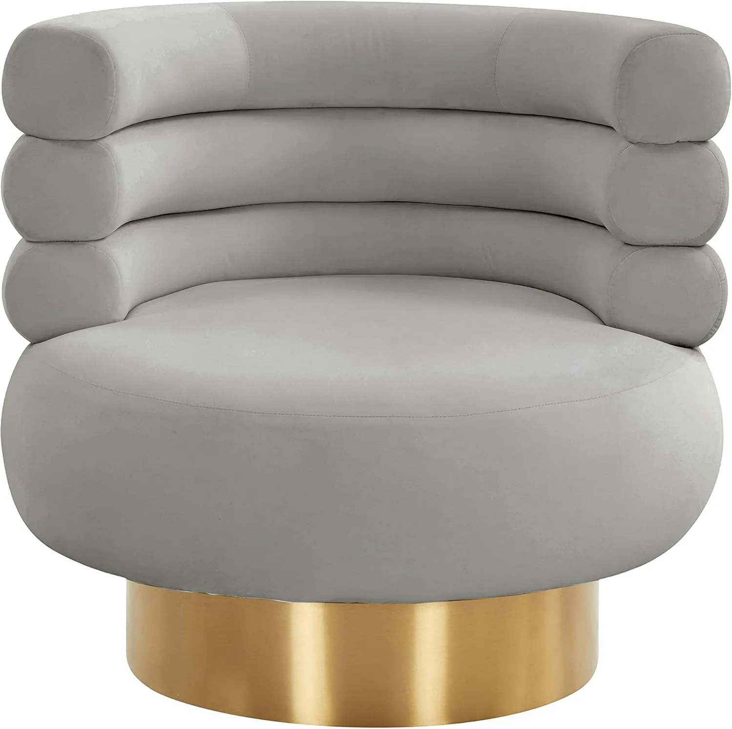 Tov Furniture Naomi Upholstered Velvet 360 Degree Swivel Chair (Grey)