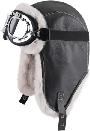 Trapper Hat Winter Hats for Men Aviator Hat with Goggles Fur Hunting Hat with Fur Ear Flaps