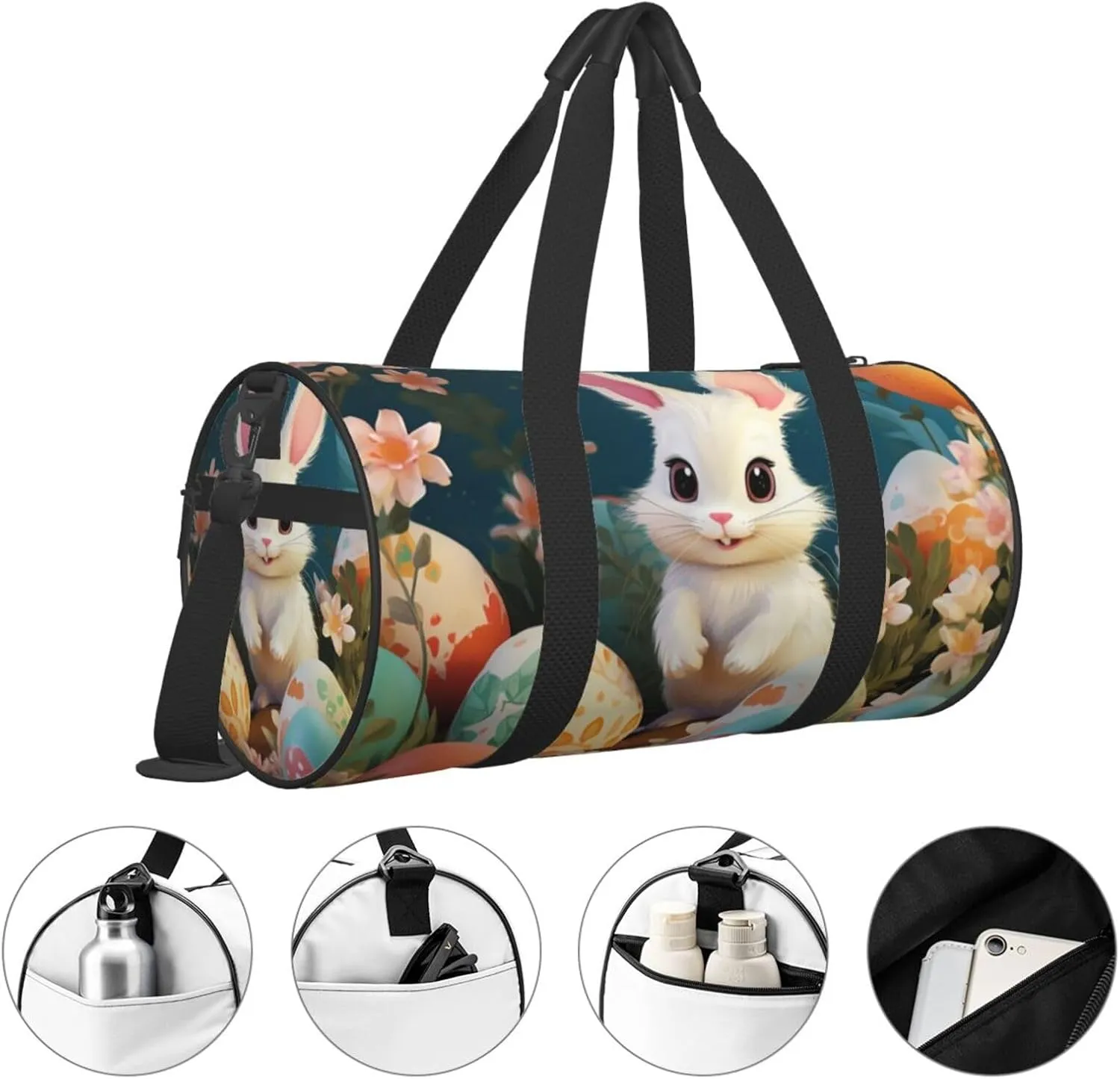 Travel Bag For Women,Cute Easter Bunny Print Personal Item Duffle Bags,Weekend Travel Duffel Tote Bag,Travel Sport Gym Bag For Men,Airplane Travel Essentials For Flying