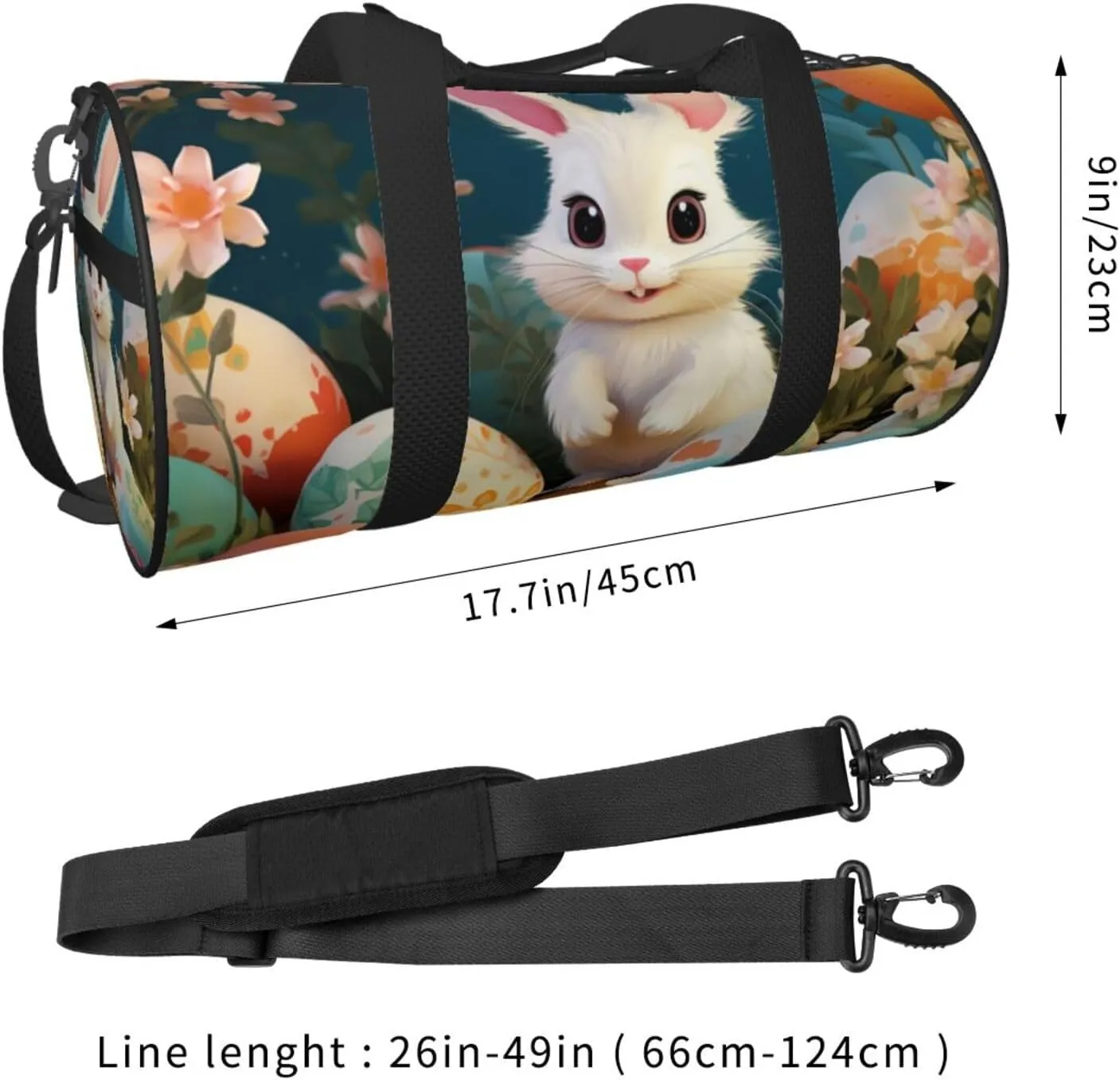 Travel Bag For Women,Cute Easter Bunny Print Personal Item Duffle Bags,Weekend Travel Duffel Tote Bag,Travel Sport Gym Bag For Men,Airplane Travel Essentials For Flying