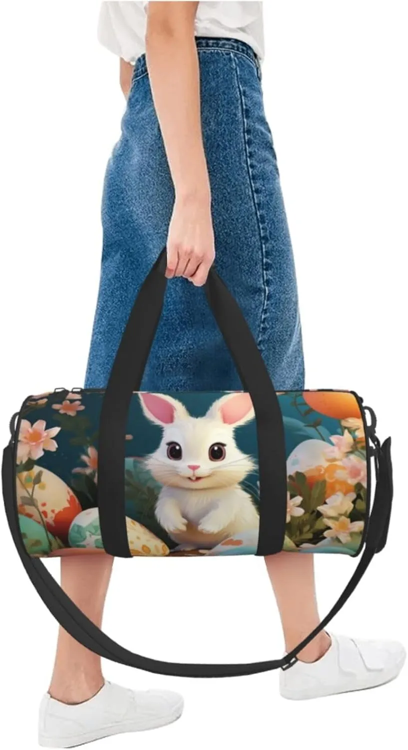Travel Bag For Women,Cute Easter Bunny Print Personal Item Duffle Bags,Weekend Travel Duffel Tote Bag,Travel Sport Gym Bag For Men,Airplane Travel Essentials For Flying