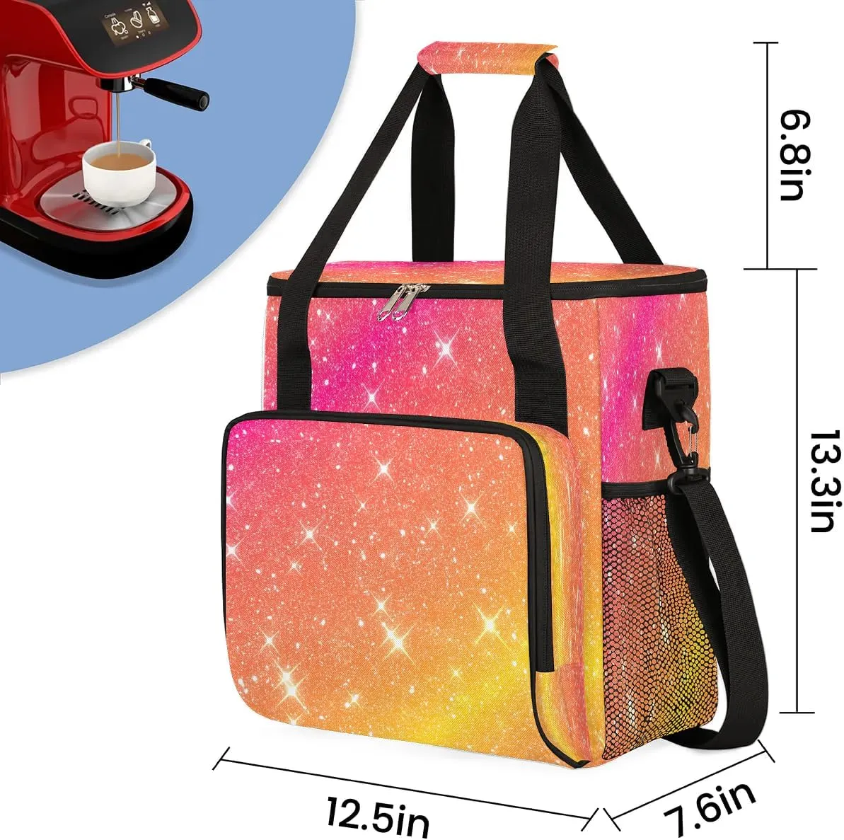 Travel Coffee Maker Carrying Bag Compatible with K-Mini or K-Mini Plus, Stars Galaxy Single Cup Coffee Maker Travel Bag Portable Storage Bag with Shoulder Strap