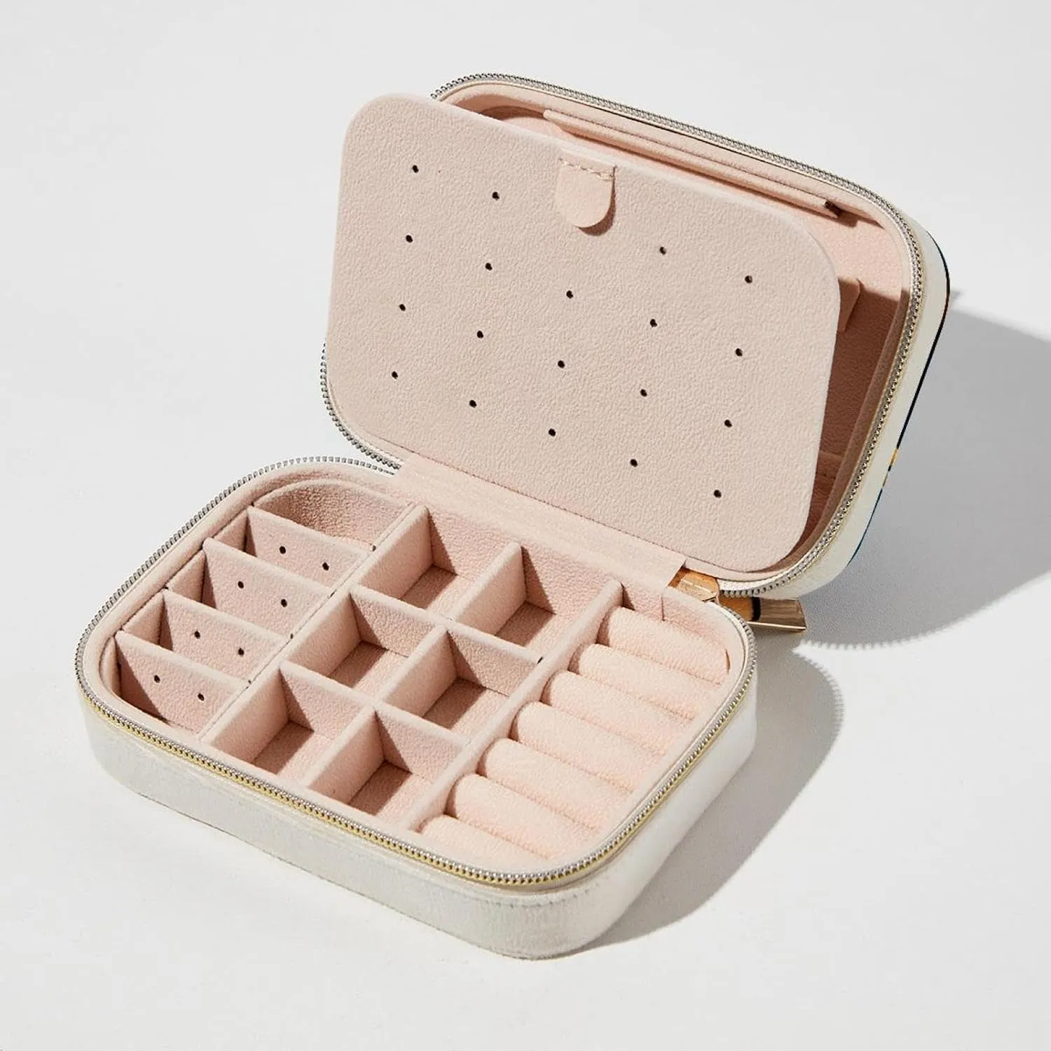 Travel Jewelry Box for Women Girls, Art Abstract Flowers Branches Jewelry Organizer Case for Necklace, Stud Earrings, Ring, Bracelets Storage Boxes