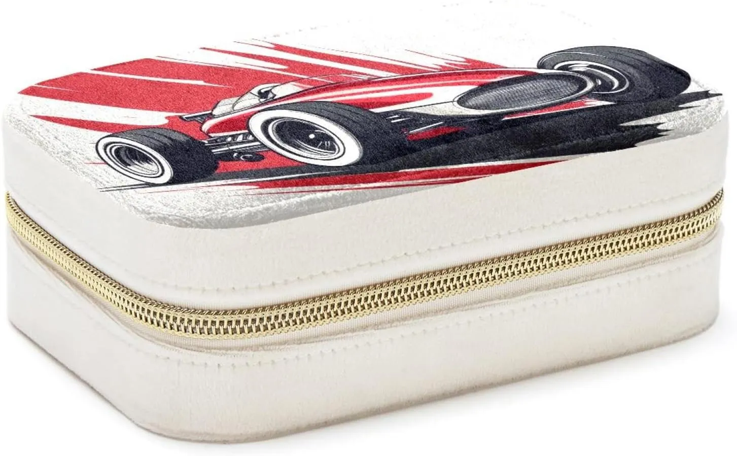 Travel Jewelry Case for Women Girls, Jewelry Organizer Portable Jewelry Storage Display Holder for Necklace Stud Earrings Ring - Cool Racer Race Car