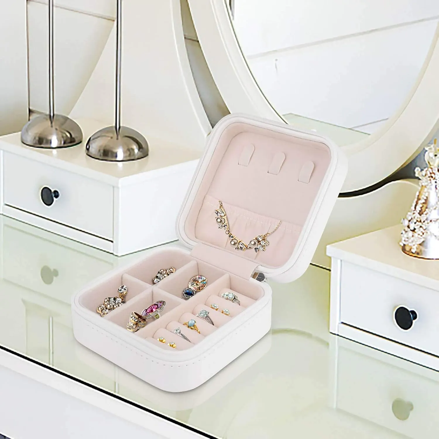 Travel Jewelry Organizer Case, Jewelry Storage Bag for Women Necklace, Earrings, Rings, Bracelet, Gifts for Mom, Girlfriend, When Life Gets To Stand Kneel