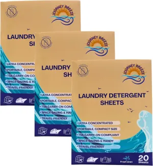 Travel Laundry Detergent Sheets - Travel Detergent Packets for Sink Washing - Add to Your Cruise Must Haves Packing List for Cruisers, Campers, Hotel Travelers, Backpackers, Air Travelers, Families