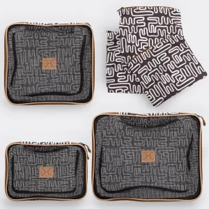 Travel Luggage Organizer Pods 6 piece set | Geo Black