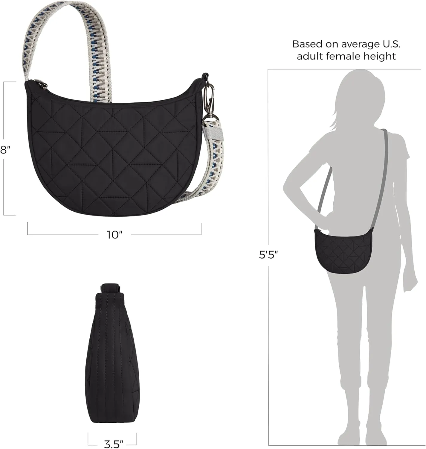 Travelon Anti-Theft Boho Crescent Crossbody