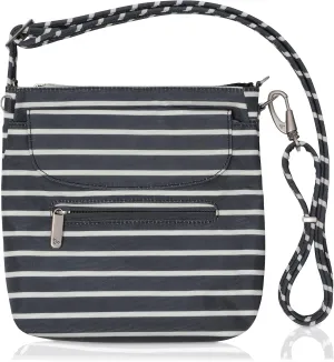 Travelon Anti-Theft Classic Mini Shoulder Bag (Black w/White Stripe - Exclusive Color)