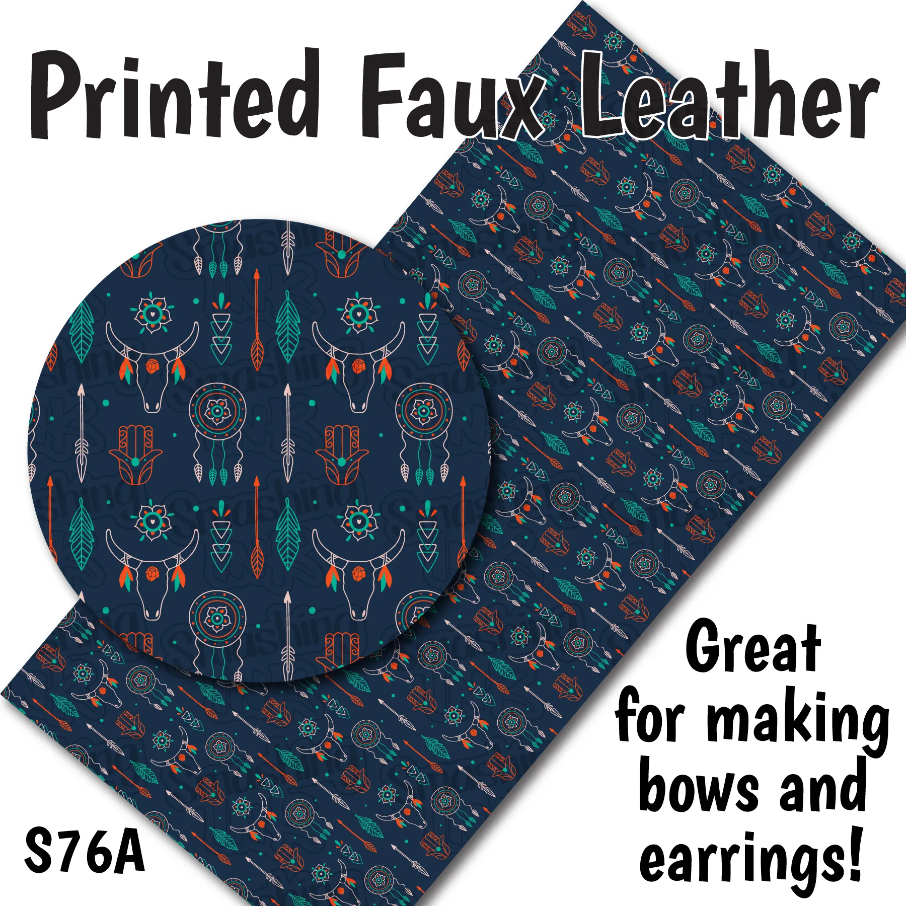 Tribal Pattern - Faux Leather Sheet (SHIPS IN 3 BUS DAYS)