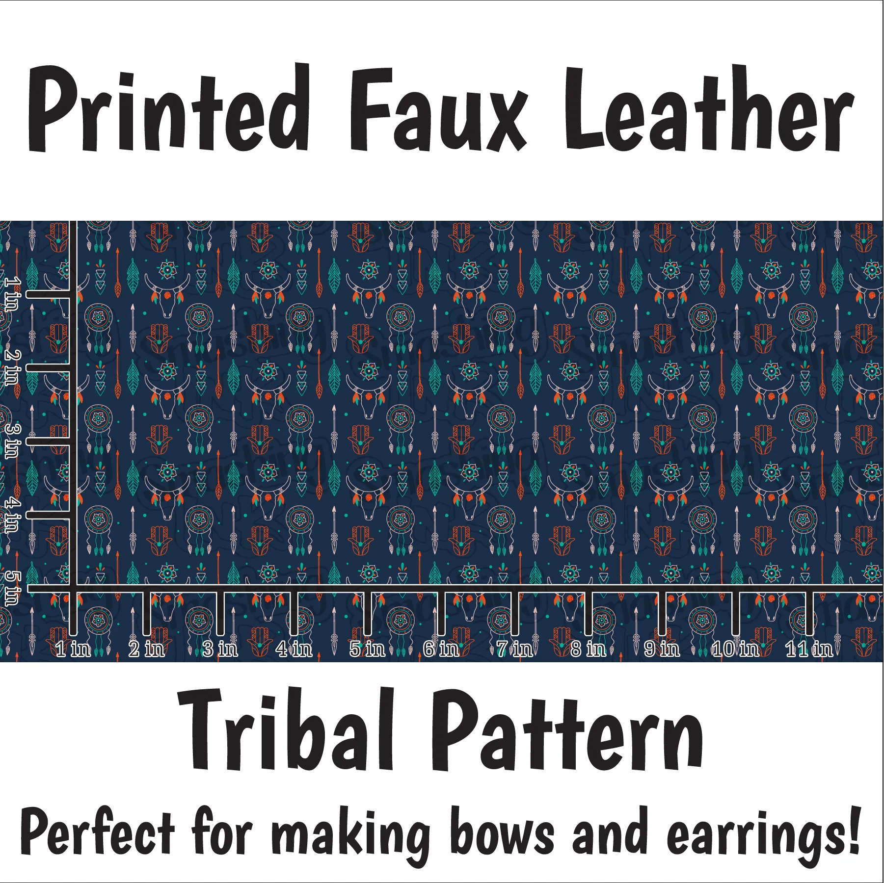 Tribal Pattern - Faux Leather Sheet (SHIPS IN 3 BUS DAYS)