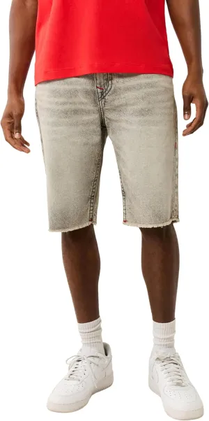 True Religion Men's Ricky SN Flap Short Fray Hem | Denim Shorts with Flap Pockets and Distressed Hem