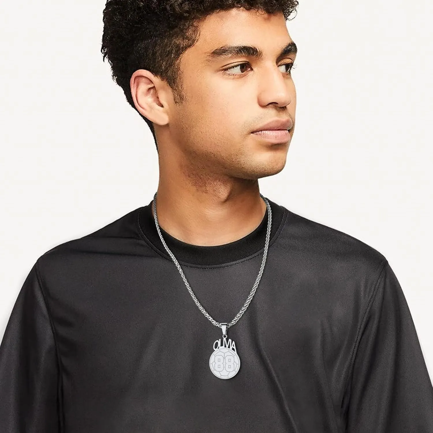 U7 Men Soccer/Football/Baseball Chain Stainless Steel 18K Gold Plated Cool Sport Pendant Running Shoe Necklaces, Baseball Cross Necklaces with 22 2" Chain Gift for Husband or Son…