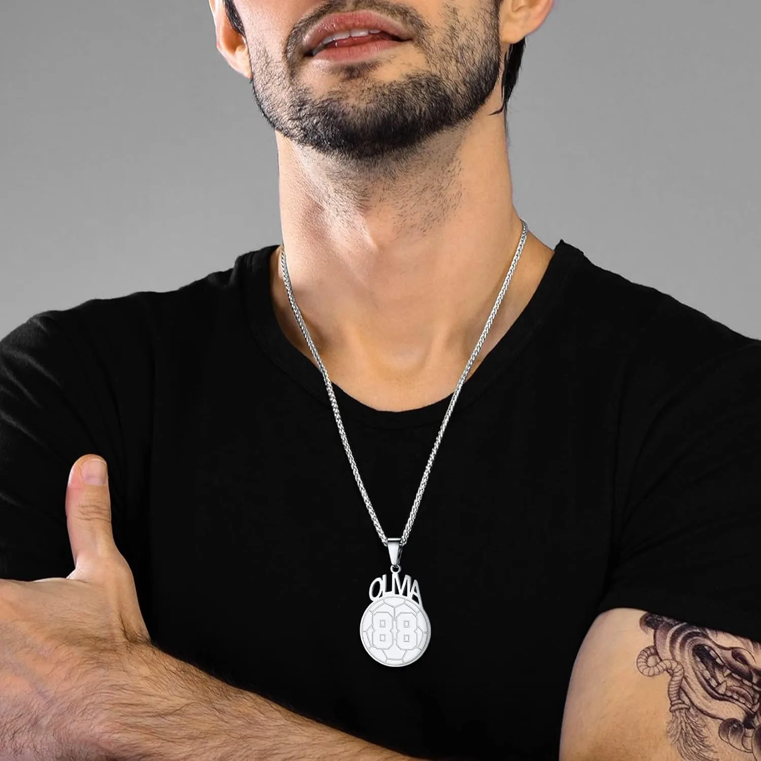 U7 Men Soccer/Football/Baseball Chain Stainless Steel 18K Gold Plated Cool Sport Pendant Running Shoe Necklaces, Baseball Cross Necklaces with 22 2" Chain Gift for Husband or Son…
