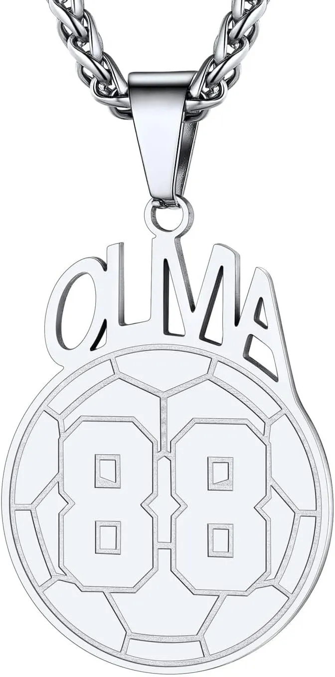 U7 Men Soccer/Football/Baseball Chain Stainless Steel 18K Gold Plated Cool Sport Pendant Running Shoe Necklaces, Baseball Cross Necklaces with 22 2" Chain Gift for Husband or Son…