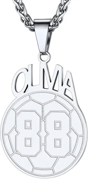 U7 Men Soccer/Football/Baseball Chain Stainless Steel 18K Gold Plated Cool Sport Pendant Running Shoe Necklaces, Baseball Cross Necklaces with 22 2" Chain Gift for Husband or Son…