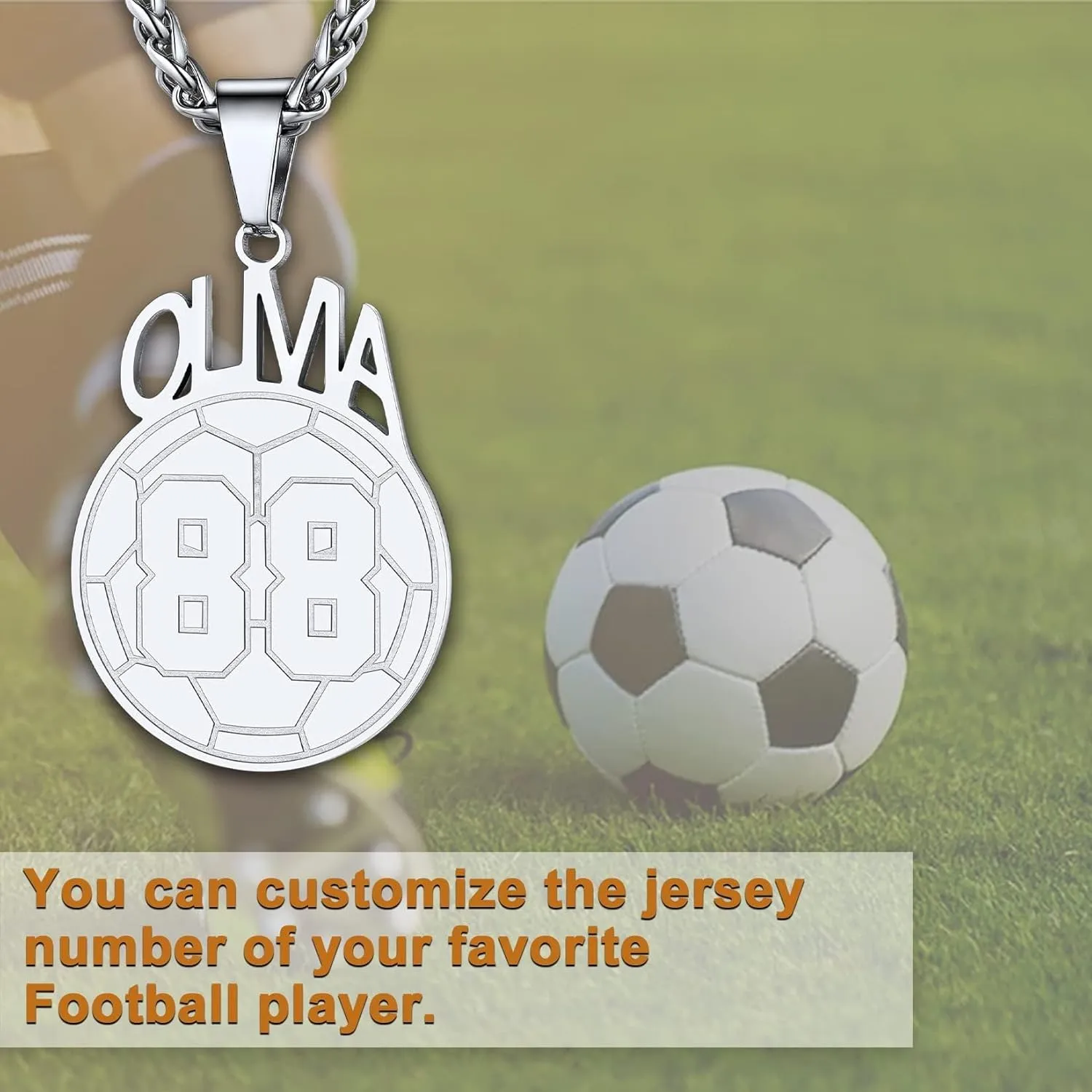 U7 Men Soccer/Football/Baseball Chain Stainless Steel 18K Gold Plated Cool Sport Pendant Running Shoe Necklaces, Baseball Cross Necklaces with 22 2" Chain Gift for Husband or Son…