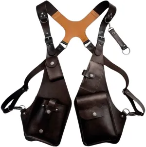 Underarm Shoulder Bag Anti-Theft Shoulder Harness Bag Retro Leather Strap Bag Leisure Double Shoulder Wallet