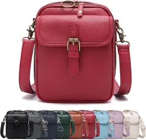 Urvashi Crossbody Leather Bag for women, Collaboraten1 Crossbody Leather Bag, with Built in Wallet, Vintage Anti-Theft