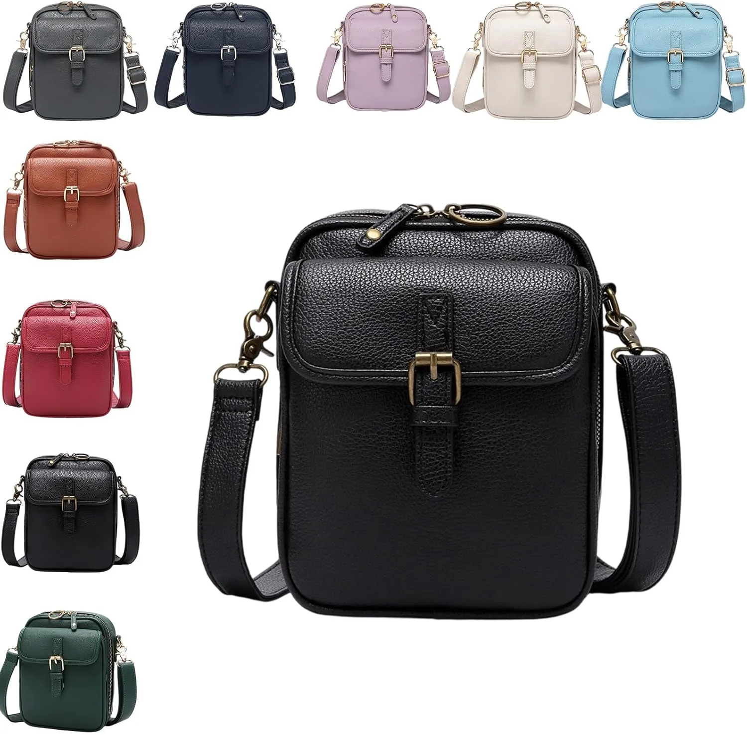 Urvashi Crossbody Leather Bag for women, Forcipower Crossbody Leather Bag, Anti-Theft Vintage Built in Wallet