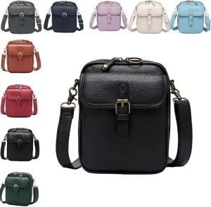 Urvashi Crossbody Leather Bag for women, Forcipower Crossbody Leather Bag, Anti-Theft Vintage Built in Wallet