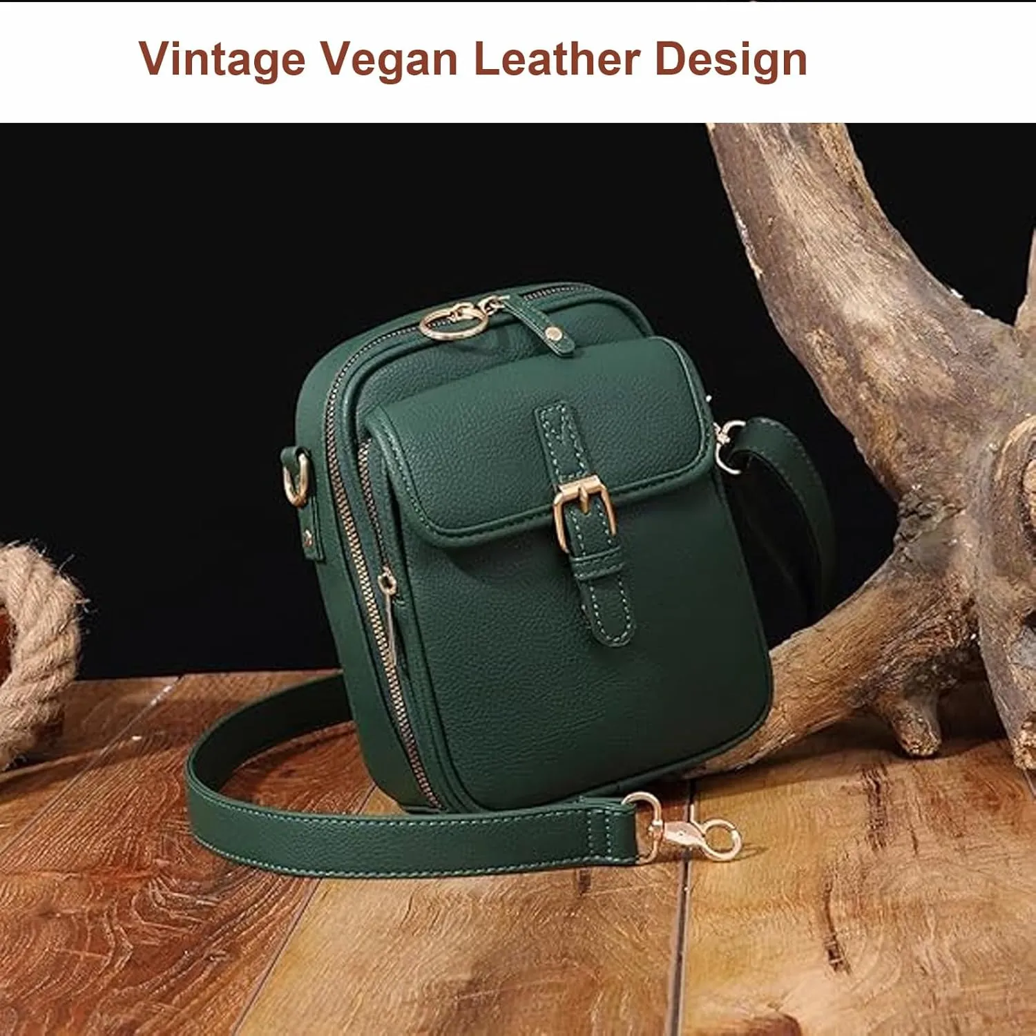 Urvashi Crossbody Leather Bag for women, Forcipower Crossbody Leather Bag, Anti-Theft Vintage Built in Wallet